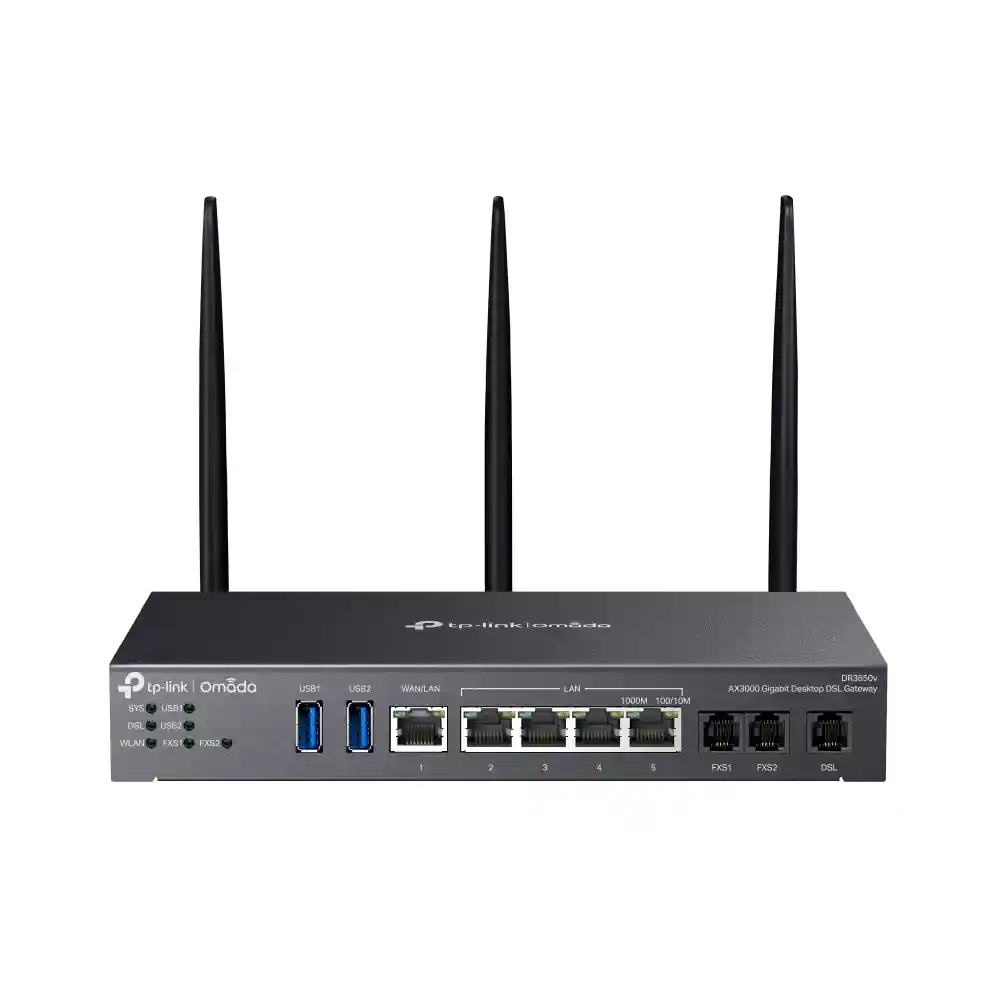 Omada AX3000 Wi-Fi 6 Gigabit Desktop DSL Gateway DR3650V