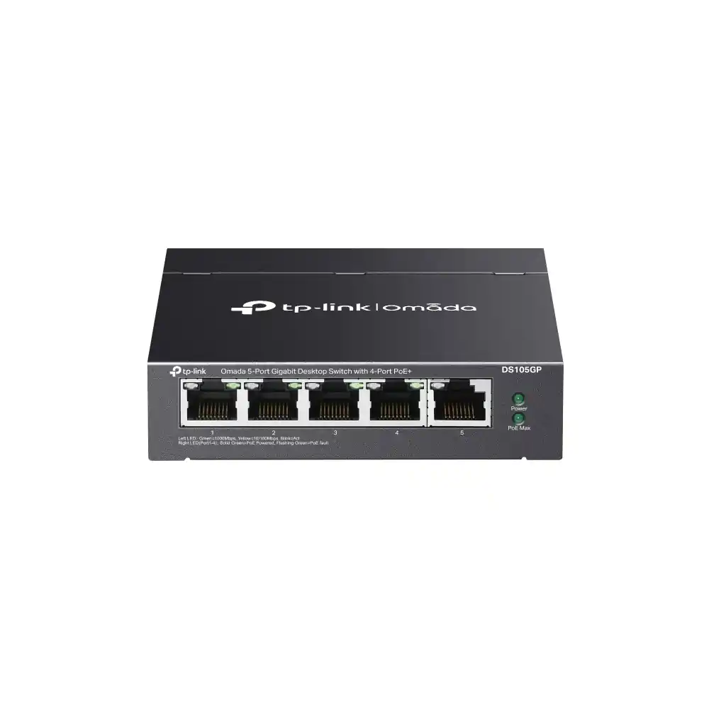 Omada 5-Port Gigabit Unmanaged Desktop Switch with 4-Port PoE+ DS105GP Omada 5-Port Gigabit Unmanaged Desktop Switch with 4-Port PoE+ DS105GP