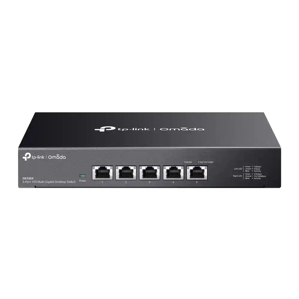 Omada 5-Port 10G Unmanaged Desktop Switch DS105X Omada 5-Port 10G Unmanaged Desktop Switch DS105X