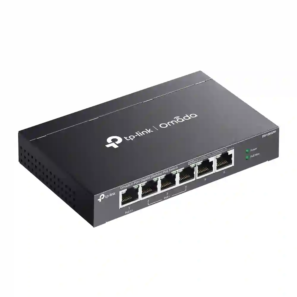 Omada 6-Port Gigabit Unmanaged Desktop Switch with 3-Port PoE+ and 1-Port PoE++ DS106GPP