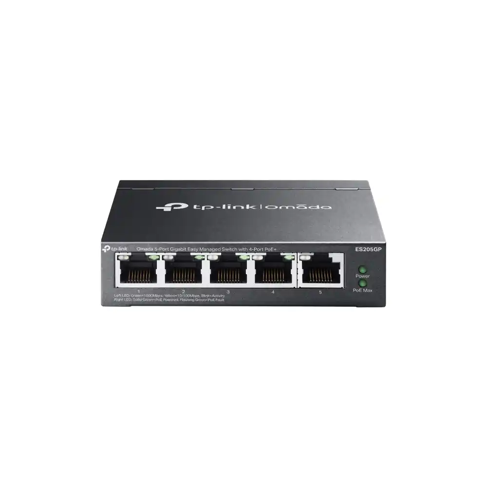 Omada 5-Port Gigabit Easy Managed Switch with 4-Port PoE+ ES205GP