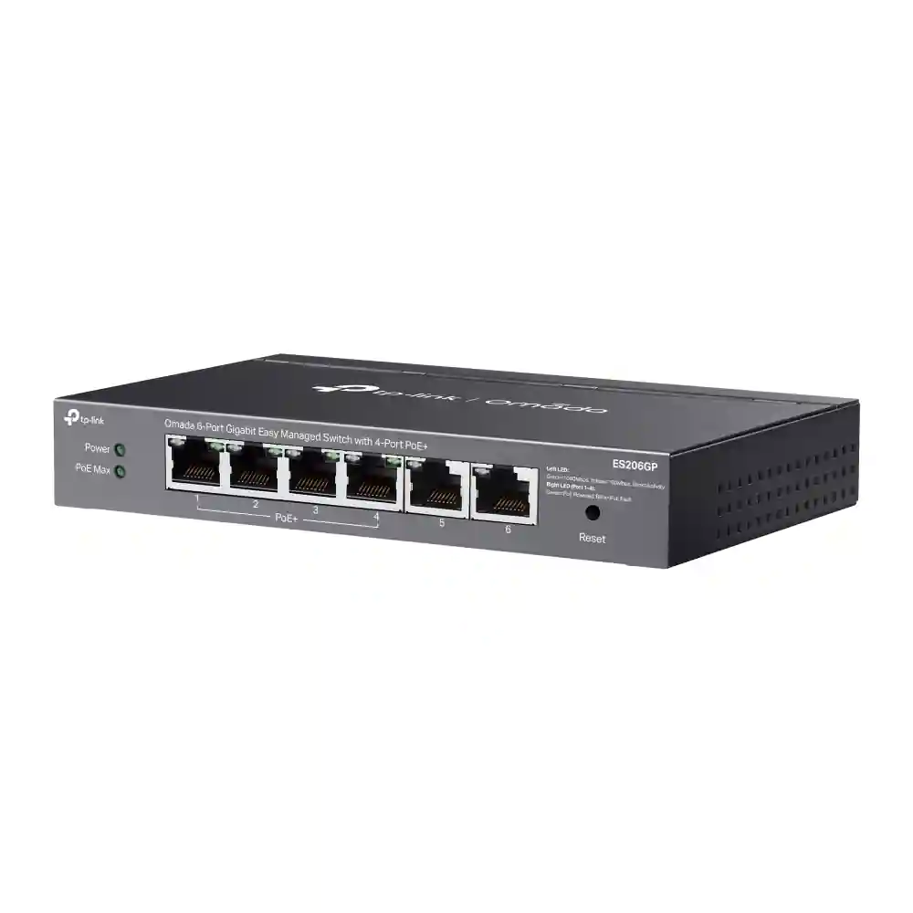 Omada 6-Port Gigabit Easy Managed Switch with 4-Port PoE+ ES206GP