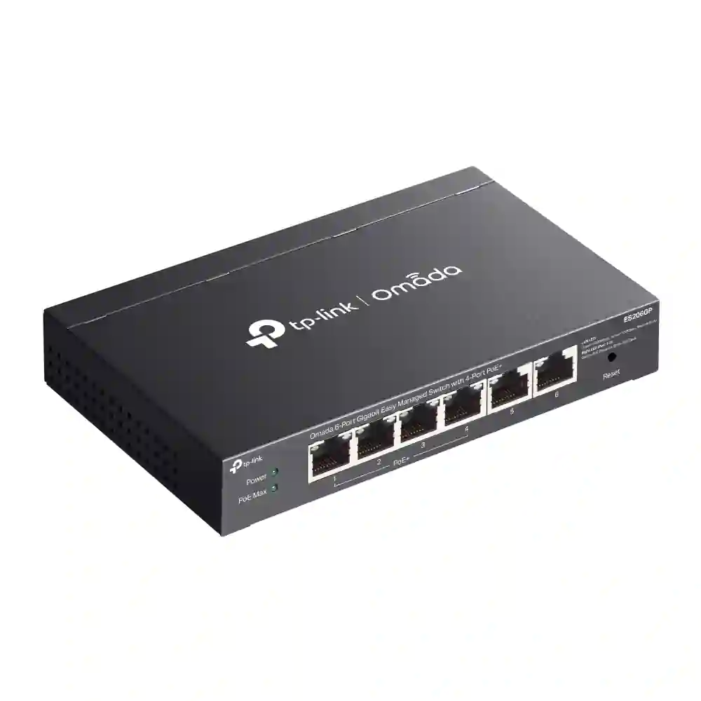 Omada 6-Port Gigabit Easy Managed Switch with 4-Port PoE+ ES206GP
