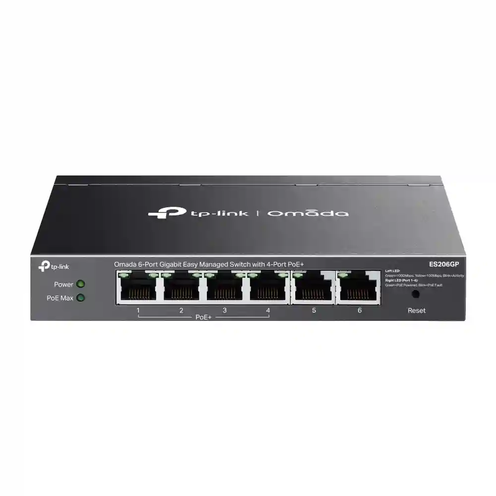Omada 6-Port Gigabit Easy Managed Switch with 4-Port PoE+ ES206GP