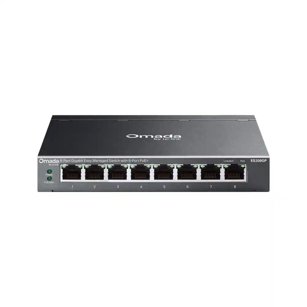 Omada 8-Port Gigabit Easy Managed Switch with 8-Port PoE+ ES208GP