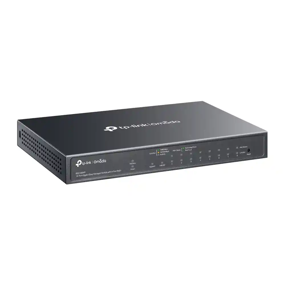Omada 10-Port Gigabit Easy Managed Switch with 8-Port PoE+ ES210GMP
