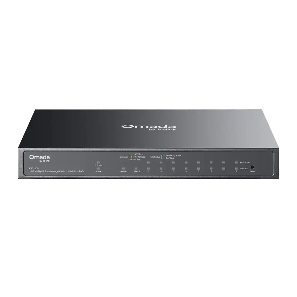 Omada 10-Port Gigabit Easy Managed Switch with 8-Port PoE+ ES210GP