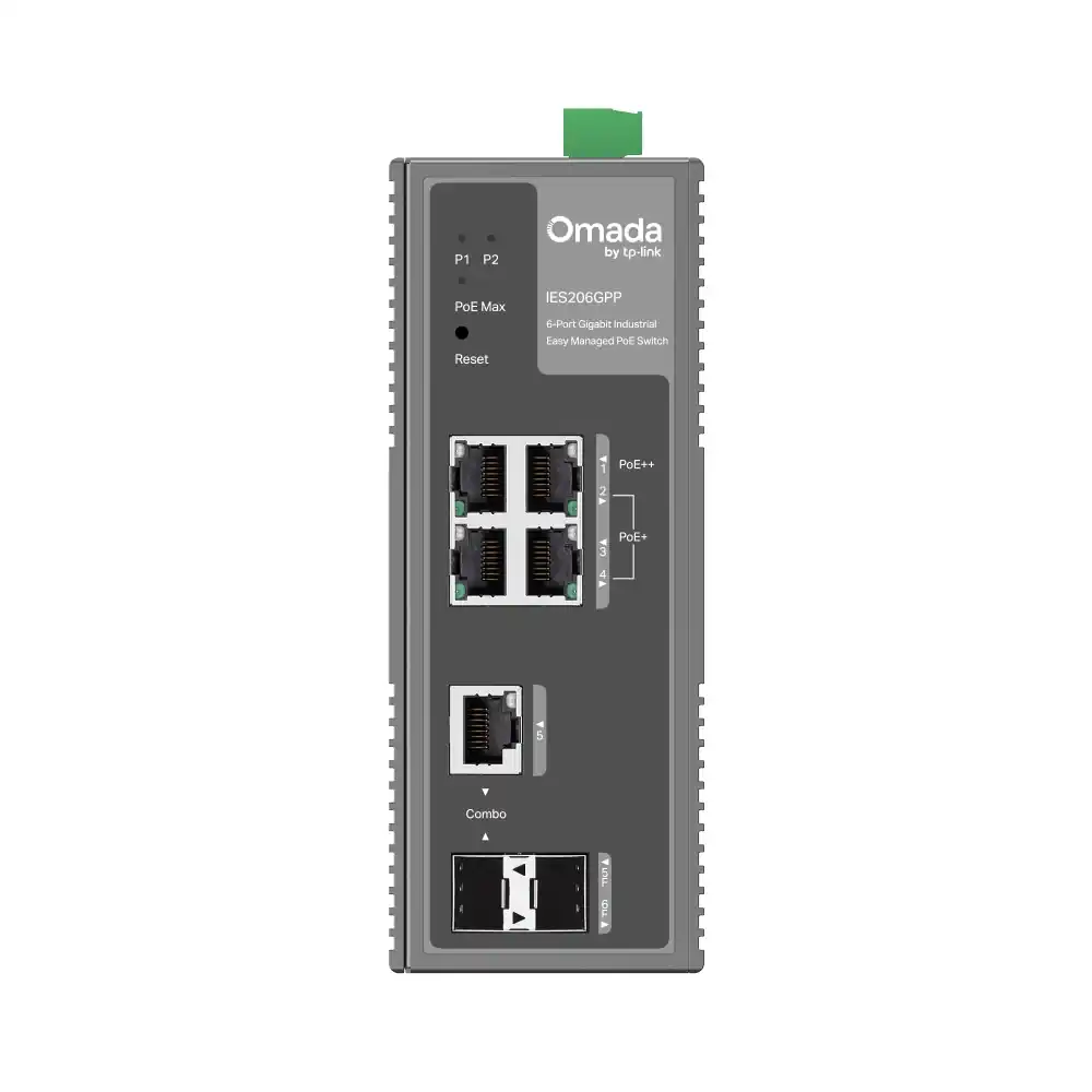 Omada 6-Port Gigabit Industrial Easy Managed Switch with 3-Port PoE+ and 1-Port PoE++ IES206GPP