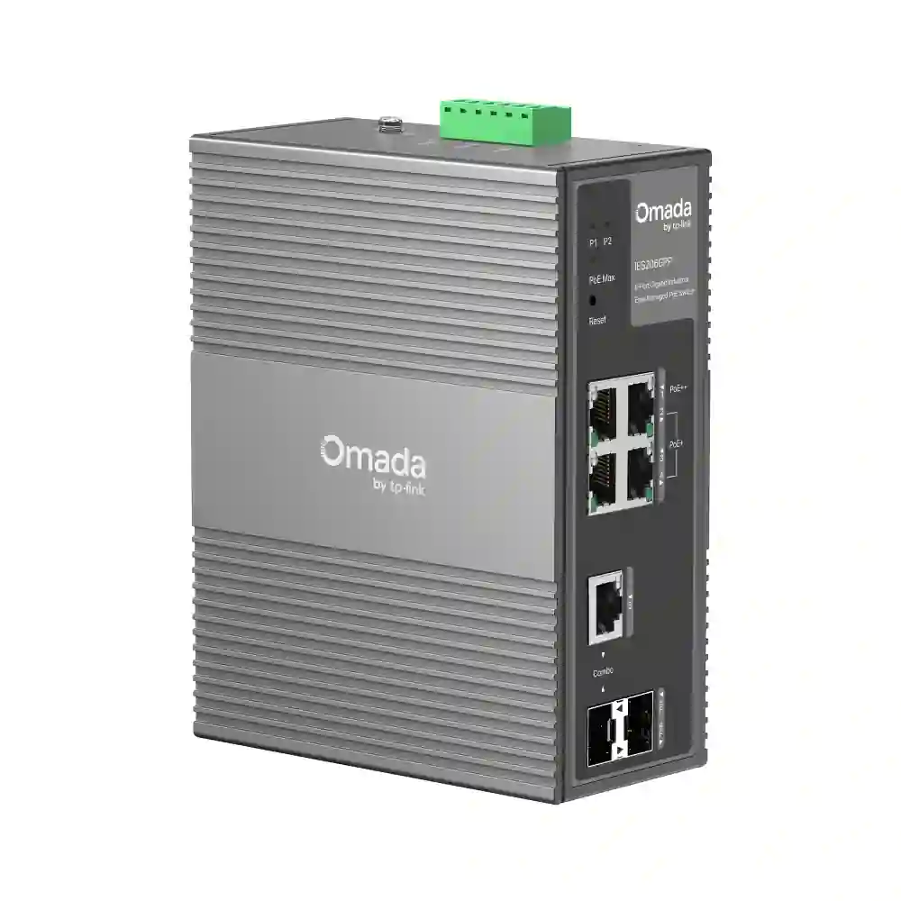 Omada 6-Port Gigabit Industrial Easy Managed Switch with 3-Port PoE+ and 1-Port PoE++ IES206GPP