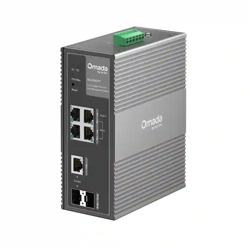 Omada 6-Port Gigabit Industrial Easy Managed Switch with 3-Port PoE+ and 1-Port PoE++ IES206GPP
