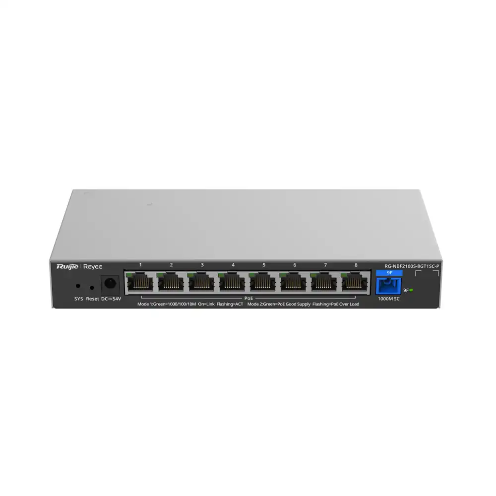 Reyee 1G Layer 2 Cloud Managed PoE+ Switch RG-NBF2100S-8GT1SC-P