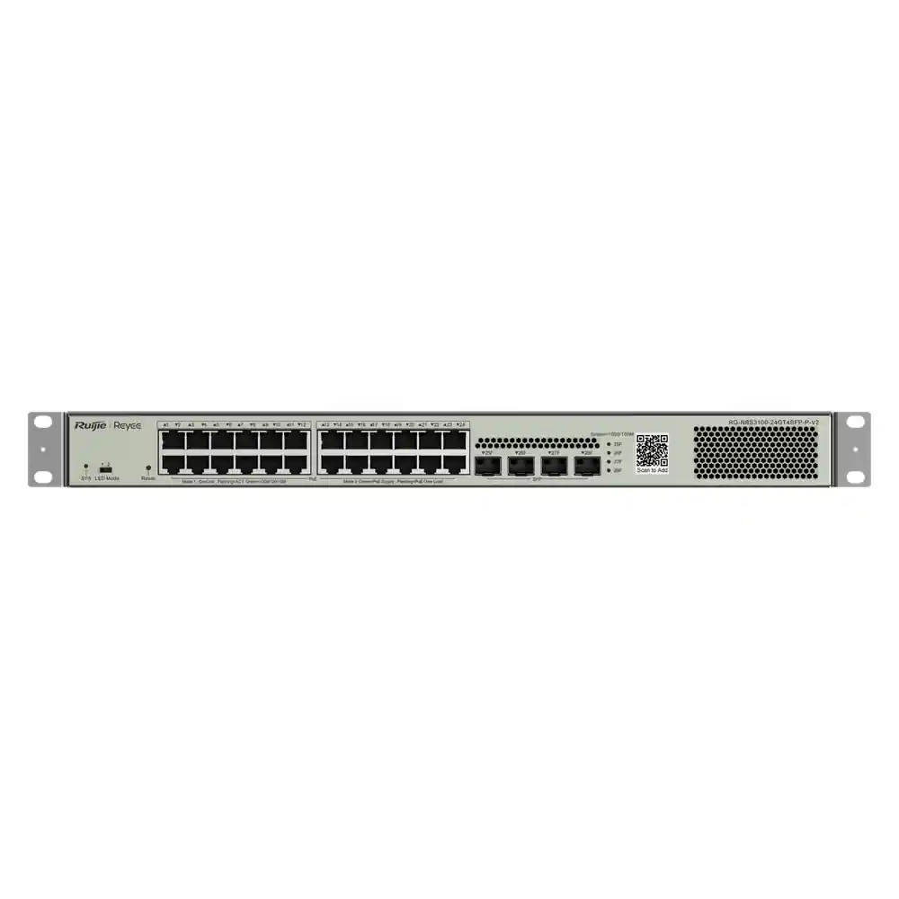 Reyee 28-Port Gigabit Layer 2 Cloud Managed PoE Switch RG-NBS3100-24GT4SFP-P-V2