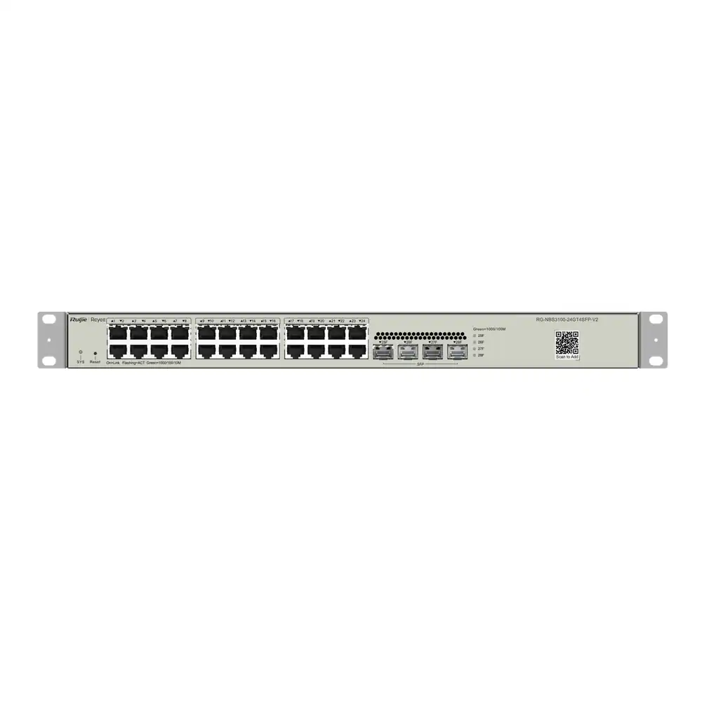 Reyee 28-Port Gigabit Layer 2 Cloud Managed Non-PoE Switch RG-NBS3100-24GT4SFP-V2