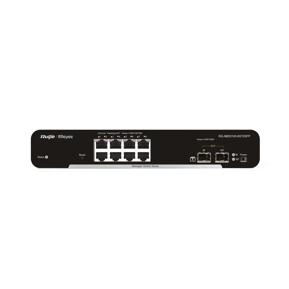 Reyee 10-Port Gigabit Layer 2 Cloud Managed Non-PoE Switch RG-NBS3100-8GT2SFP Reyee 10-Port Gigabit Layer 2 Cloud Managed Non-PoE Switch RG-NBS3100-8GT2SFP