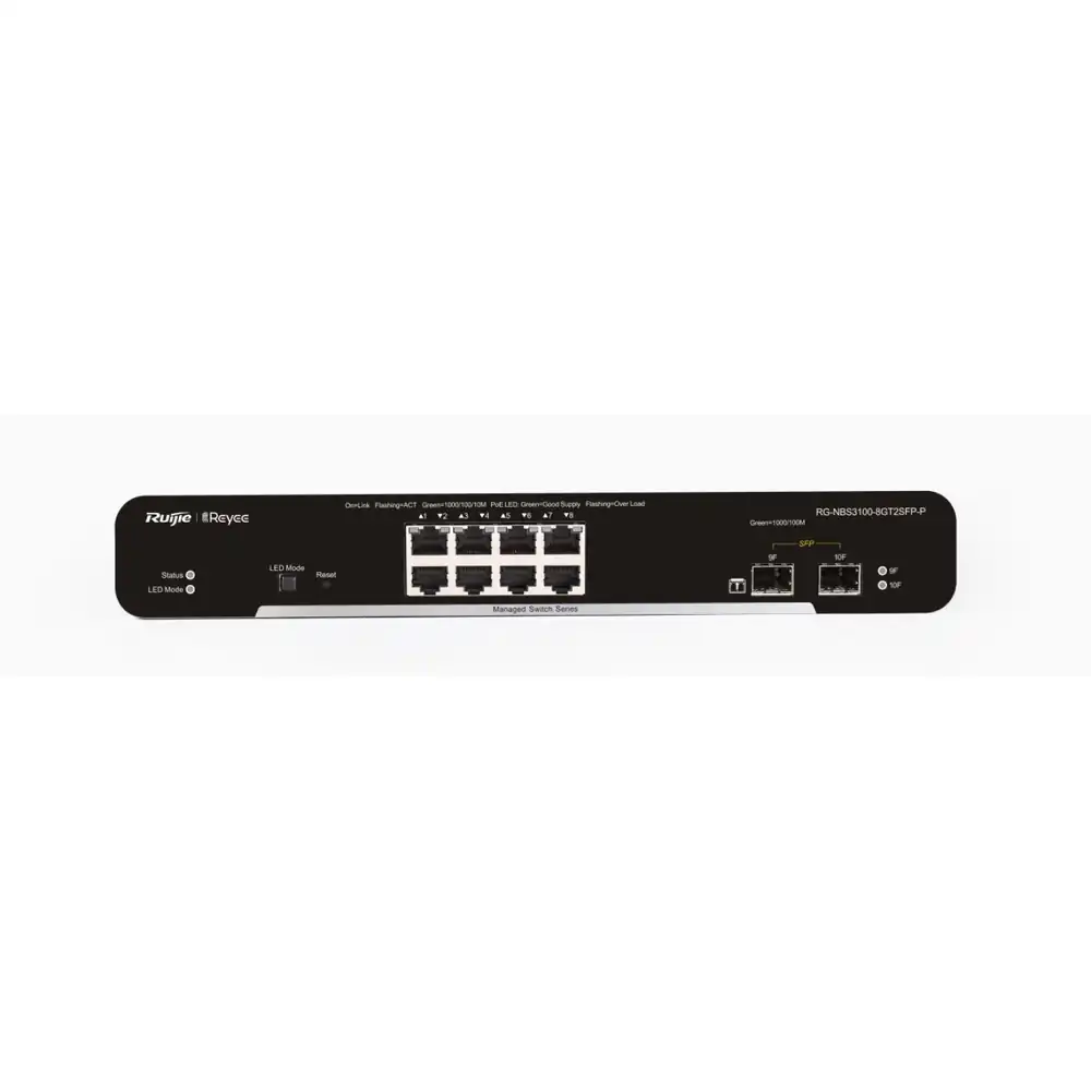 Reyee 10-Port Gigabit Layer 2 Cloud Managed PoE Switch RG-NBS3100-8GT2SFP-P Reyee 10-Port Gigabit Layer 2 Cloud Managed PoE Switch RG-NBS3100-8GT2SFP-P