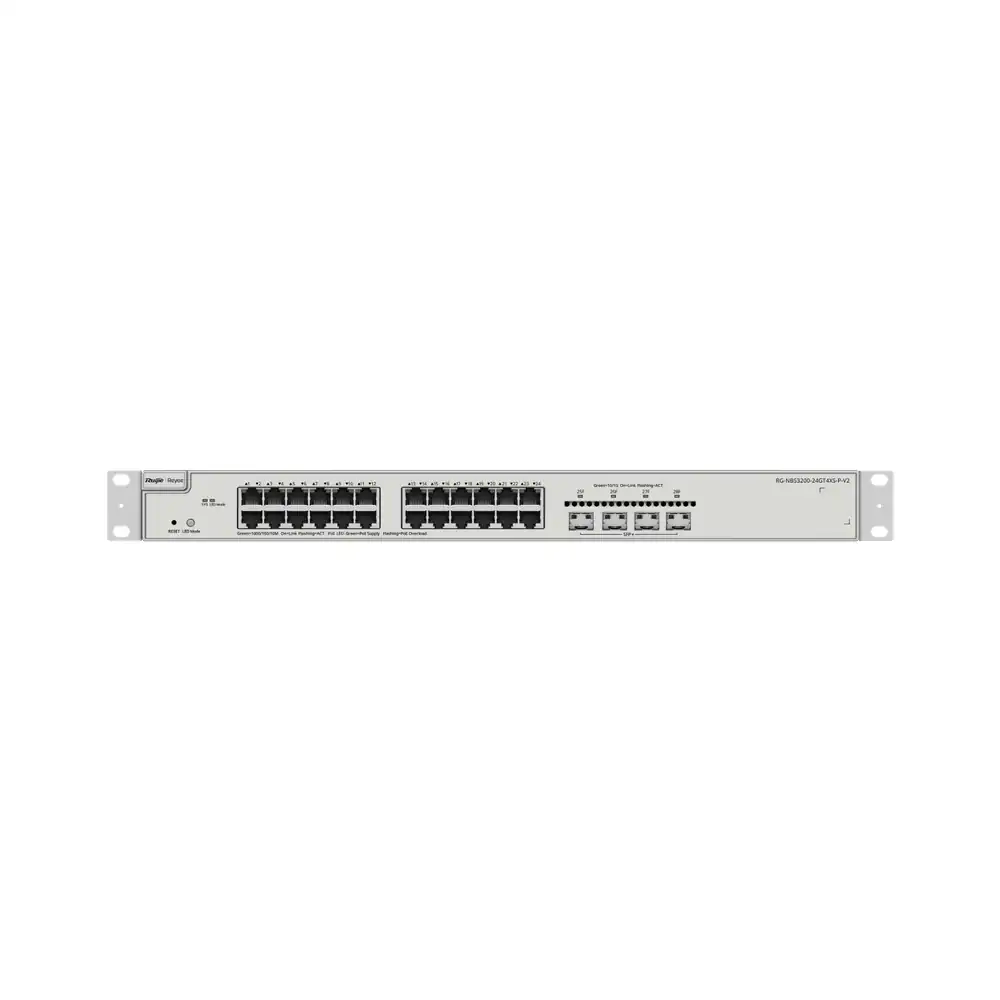 Reyee 24-Port Gigabit Layer 2+ Cloud Managed PoE Switch, 4 x 10G Uplinks RG-NBS3200-24GT4XS-P-V2