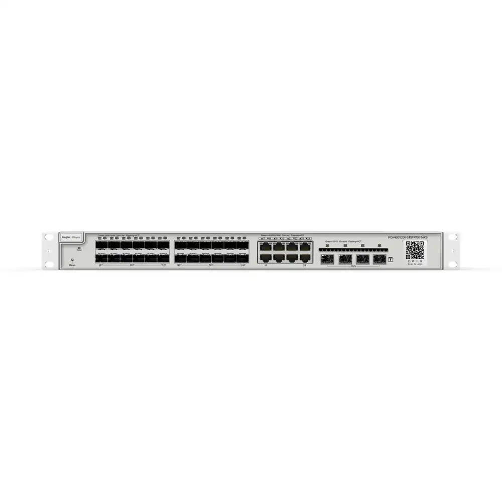 Reyee 24-Port Gigabit SFP with 8 combo RJ45 ports Layer 2+ Managed Switch, 4 * 10G RG-NBS3200-24SFP/8GT4XS Reyee 24-Port Gigabit SFP with 8 combo RJ45 ports Layer 2+ Managed Switch, 4 * 10G RG-NBS3200-24SFP/8GT4XS