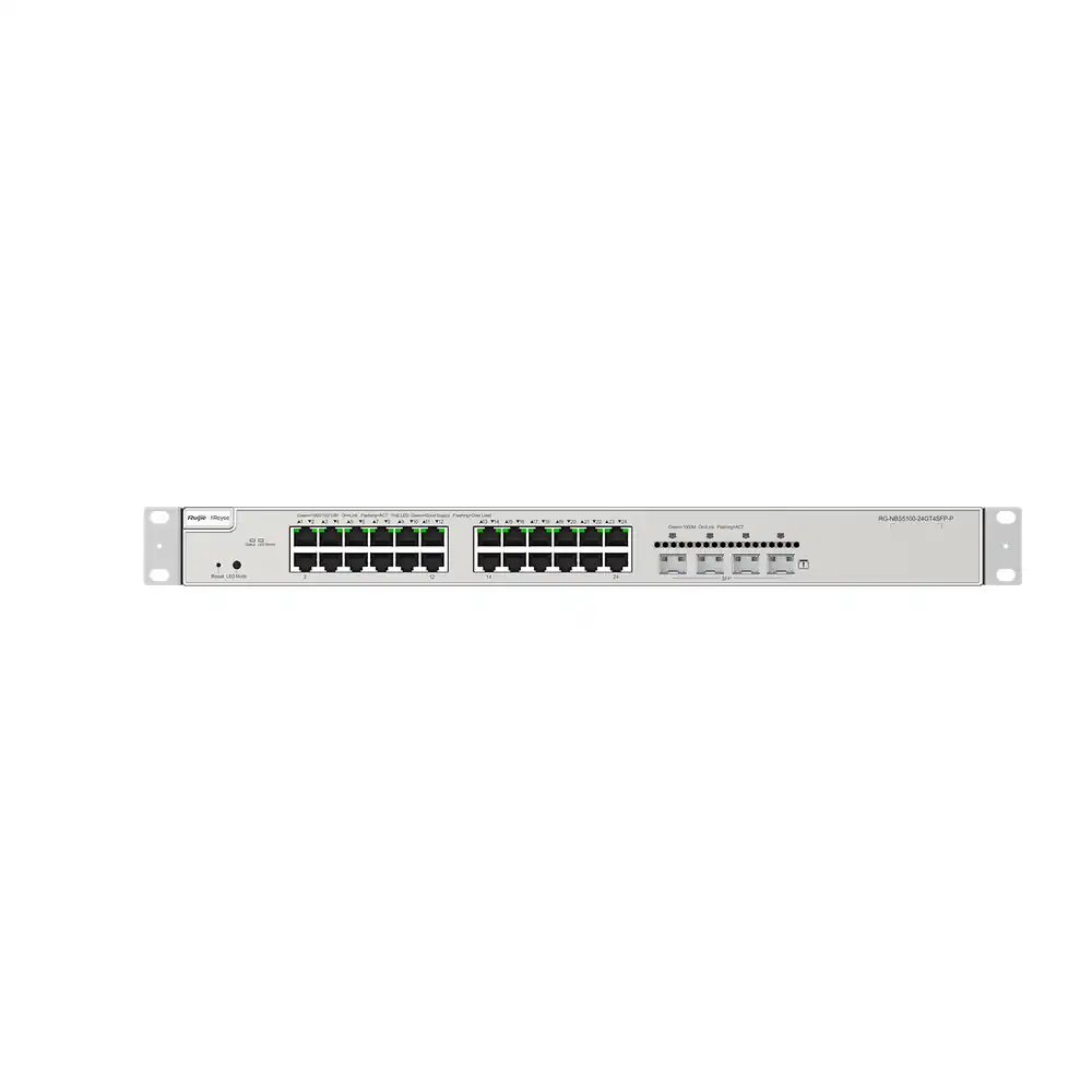 Reyee 24-port Gigabit Layer 3 PoE Switch, 4 SFP+ Uplink RG-NBS5200-24GT4XS-P Reyee 24-port Gigabit Layer 3 PoE Switch, 4 SFP+ Uplink RG-NBS5200-24GT4XS-P