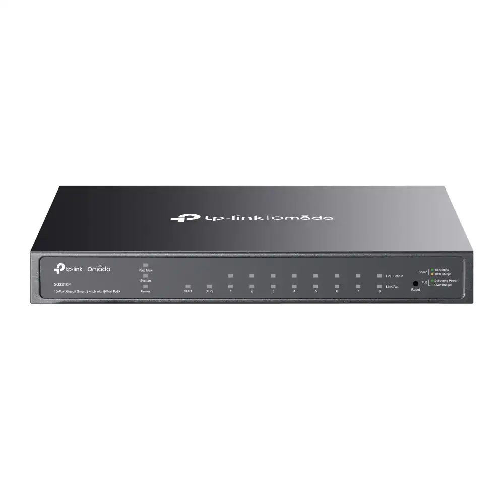 Omada 10-Port Gigabit Smart Switch with 8-Port PoE+ SG2210P