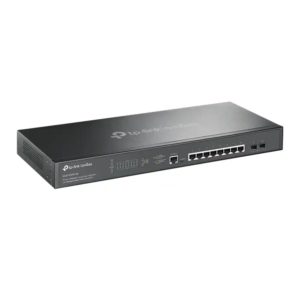 Omada 8-Port 2.5GBASE-T and 2-Port 10GE SFP+ L2+ Managed Switch with 8-Port PoE+ SG3210XHP-M2
