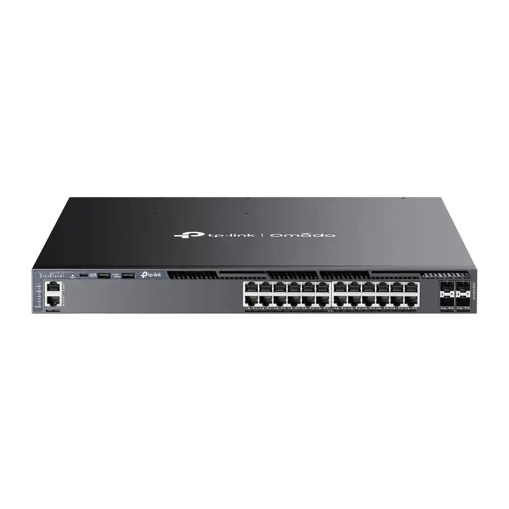 Omada 24-Port Gigabit Stackable L3 Managed PoE+ Switch with 4 10G Slots SG6428XHP Omada 24-Port Gigabit Stackable L3 Managed PoE+ Switch with 4 10G Slots SG6428XHP