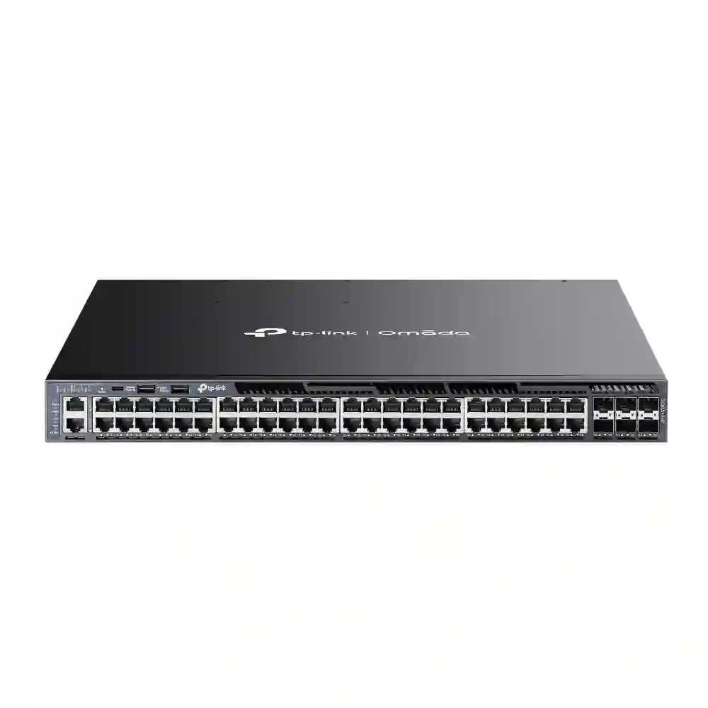 Omada 48-Port Gigabit Stackable L3 Managed PoE+ Switch with 6 10G Slots SG6654XHP