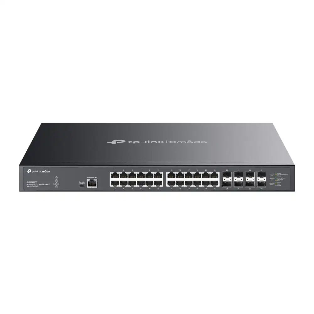 Omada 32-Port 10GE L2+ Managed Switch with 24-Port PoE++ SX3832MPP