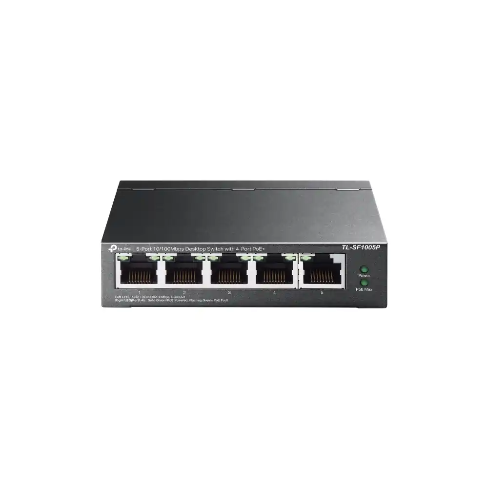 Omada 5-Port 10/100Mbps Desktop Switch with 4-Port PoE+ TL-SF1005P