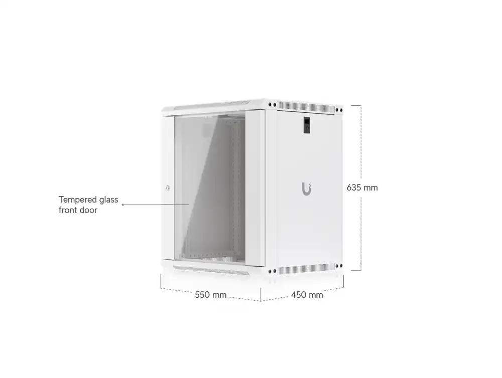 Ubiquiti UniFi 12U Rack Cabinet, 450 mm, Glass Door UACC-Rack-12U-Wall-450-G
