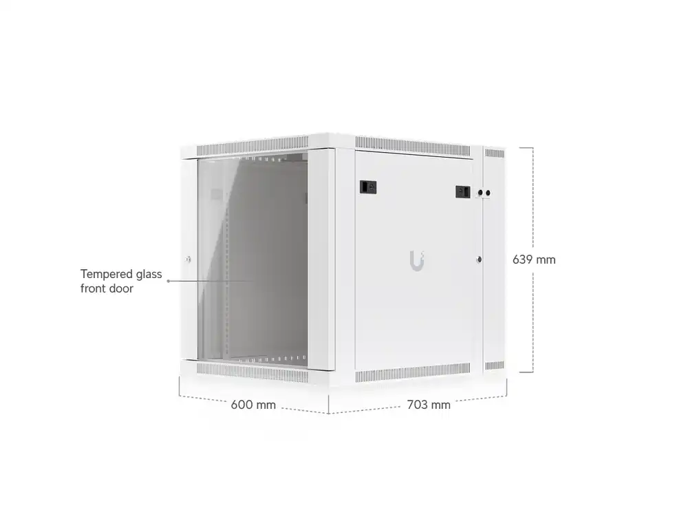 Ubiquiti UniFi 12U Rack Cabinet, 450 mm, Glass Door UACC-Rack-12U-Wall-SW-G