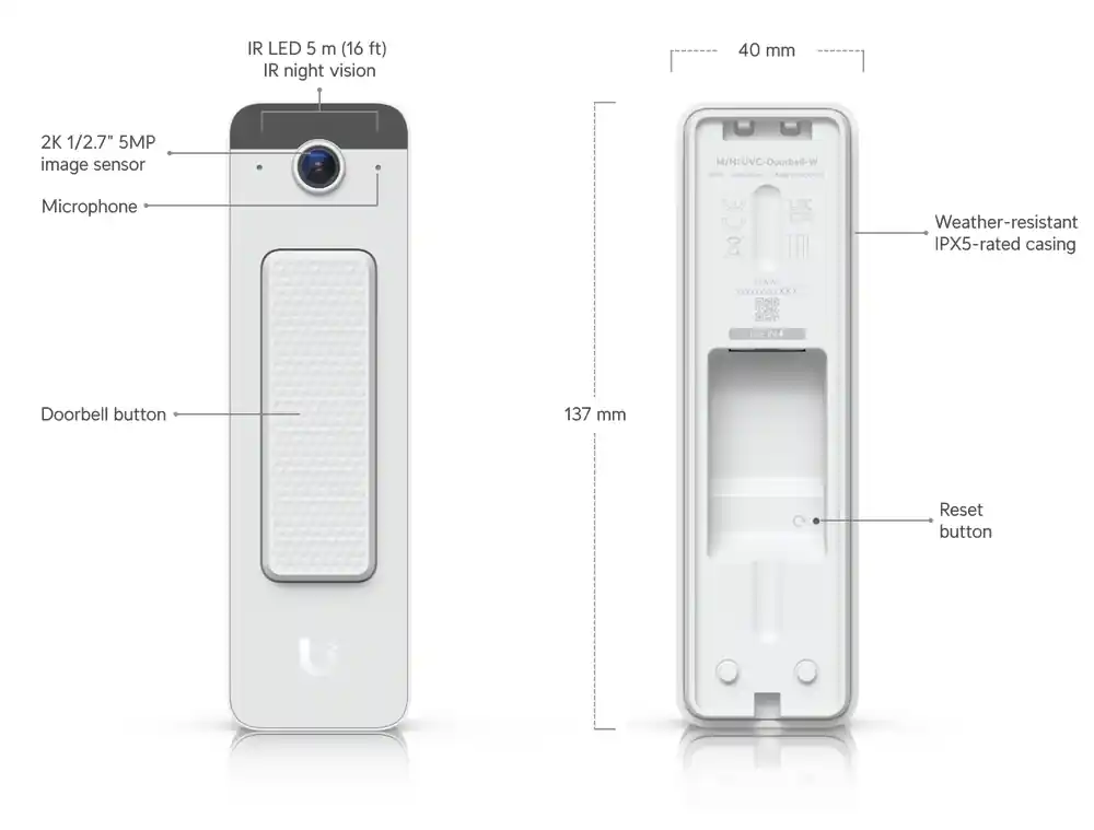Ubiquiti UniFi Doorbell Lite UVC-Doorbell-Lite Ubiquiti UniFi Doorbell Lite UVC-Doorbell-Lite