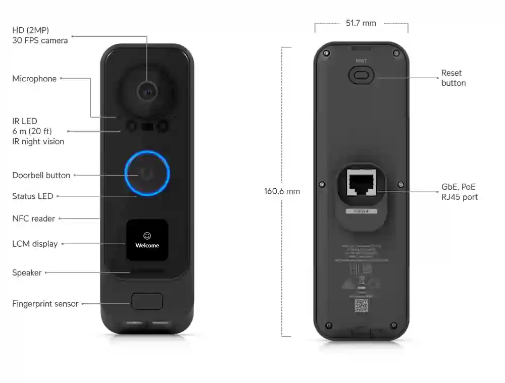 Ubiquiti UniFi G4 Doorbell Pro PoE Kit UVC-G4 Doorbell Pro PoE Kit