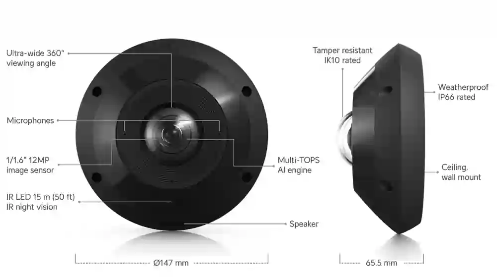 Ubiquiti UniFi Camera G6 Pro 360 UVC-G6-Pro-360 Ubiquiti UniFi Camera G6 Pro 360 UVC-G6-Pro-360