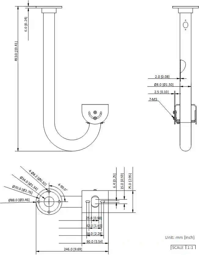 Hikvision DS-1269ZJ-P Pendant Mount DS-1269ZJ-P